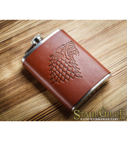 Game of Thrones, Leather Flask, House of Stark , hip flask Leather Flask